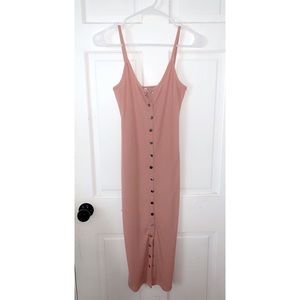 Blush pink bodycon knees length dress.